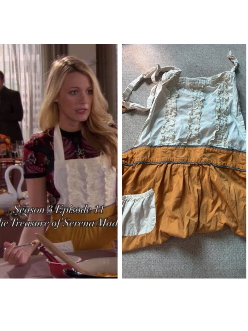 Anthropologie Tea & Crumpet Apron ASO Serena Van Der Woodsen Gossip Girl